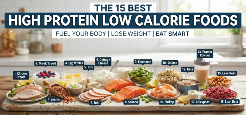 the 15 best high protein low calorie foods